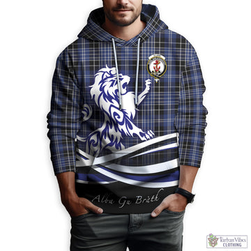 Clark Tartan Hoodie with Alba Gu Brath Regal Lion Emblem
