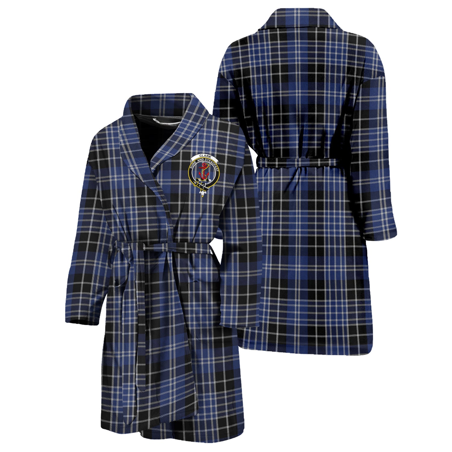 Clark (Clarke) Tartan Bathrobe with Family Crest Unisex S - Tartan Vibes Clothing