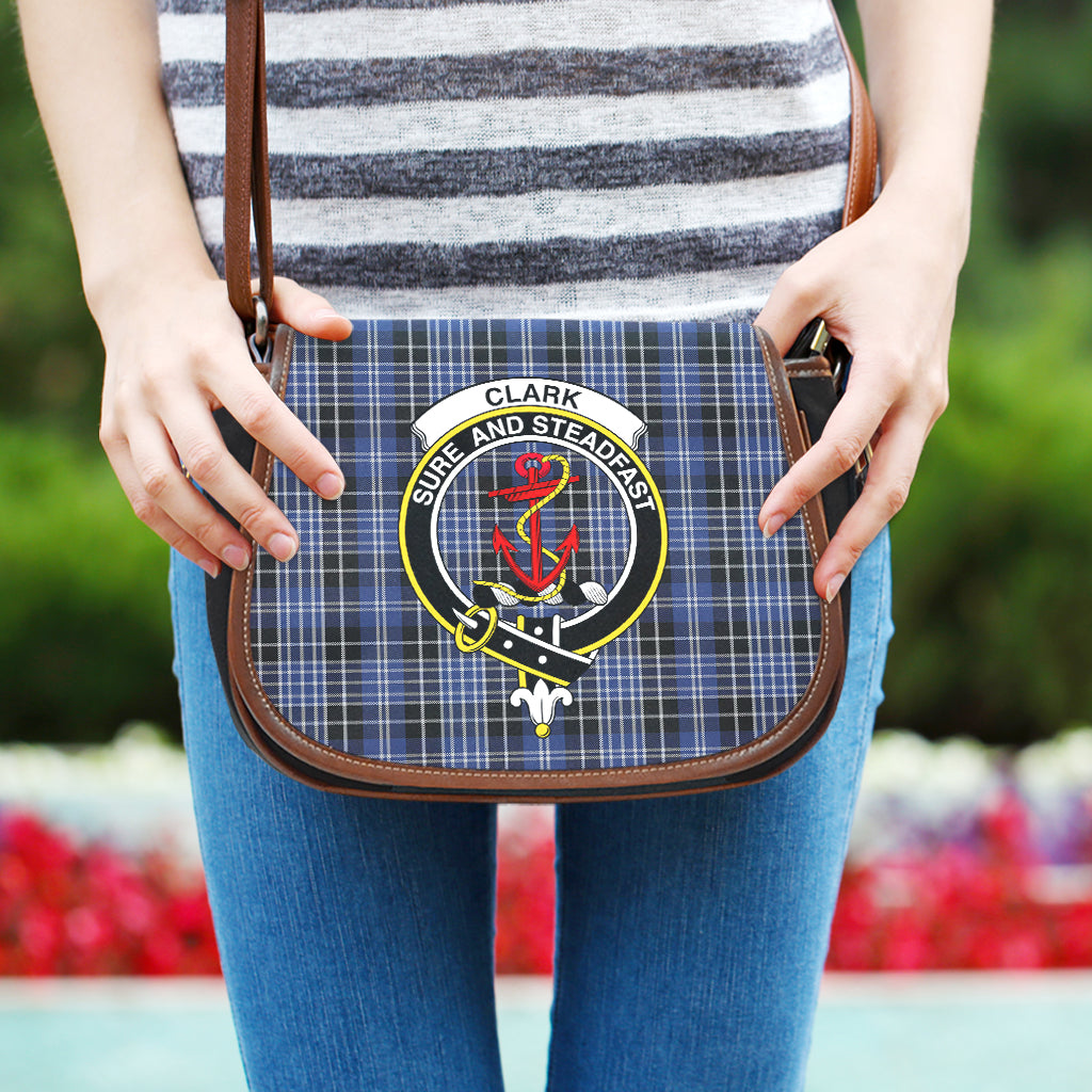 Clark (Clarke) Tartan Saddle Bag with Family Crest One Size - Tartan Vibes Clothing