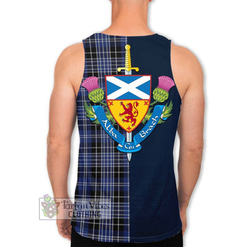 Tartan Vibes Clothing Clark Tartan Men's Tank Top with Scottish Lion Royal Arm Half Style