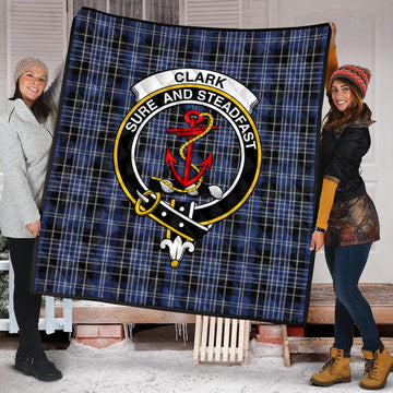 Clark (Clarke) Tartan Quilt with Family Crest