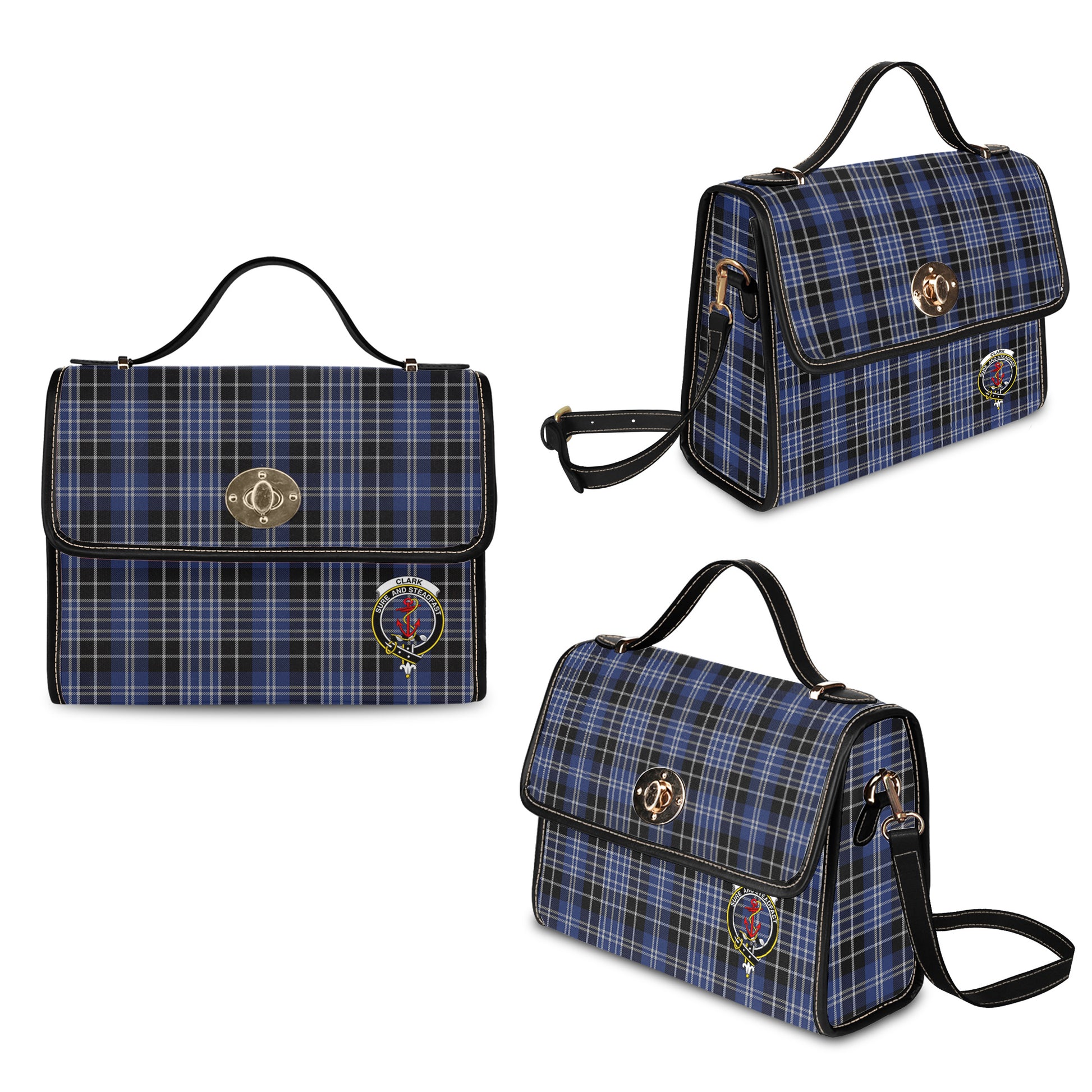 clark-tartan-leather-strap-waterproof-canvas-bag-with-family-crest