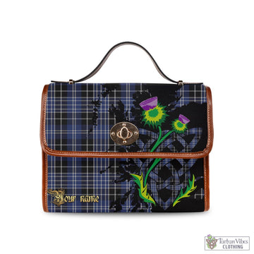 Clark Tartan Waterproof Canvas Bag with Scotland Map and Thistle Celtic Accents