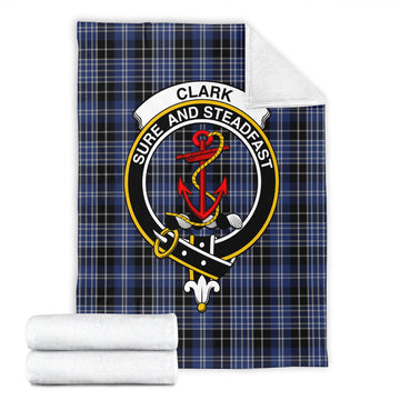 Clark (Clarke) Tartan Blanket with Family Crest