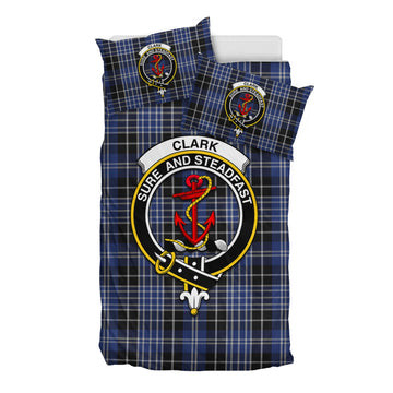 Clark (Clarke) Tartan Bedding Set with Family Crest