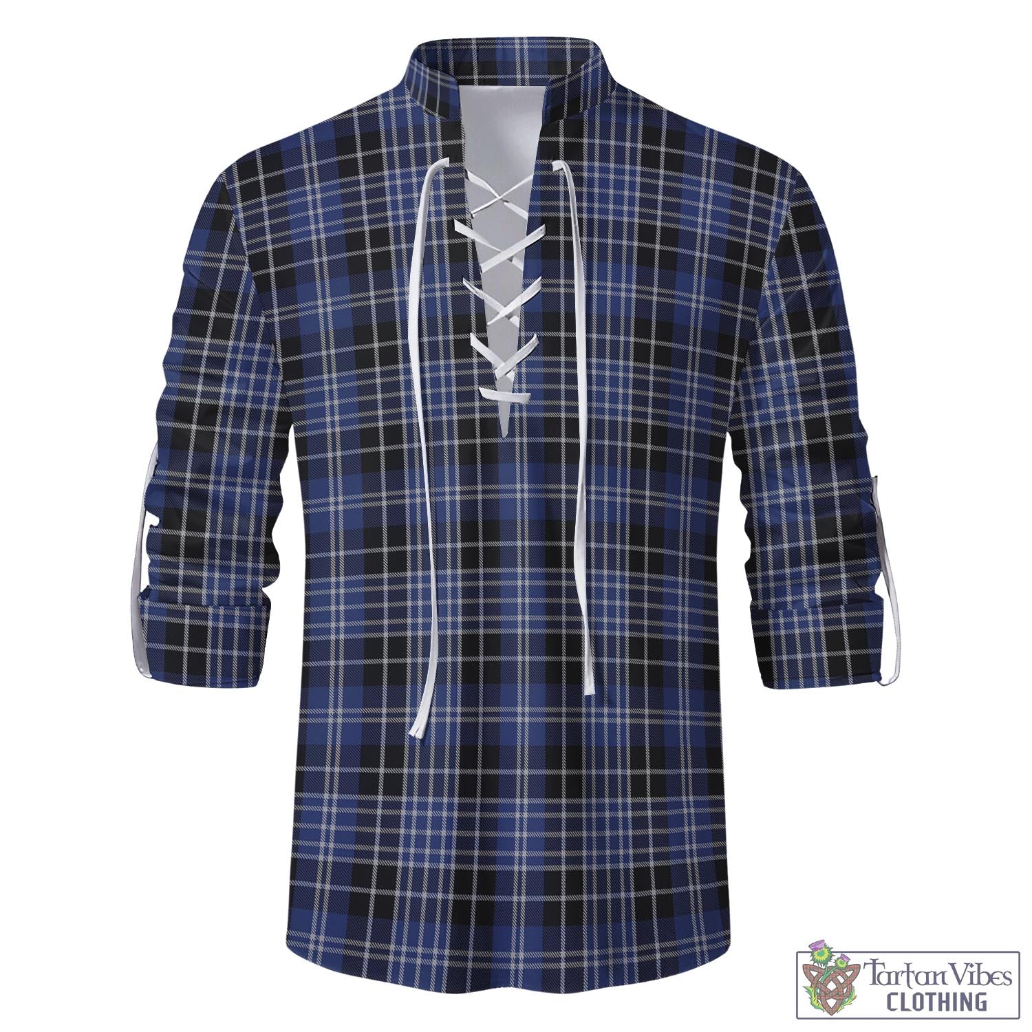 Tartan Vibes Clothing Clark Tartan Men's Scottish Traditional Jacobite Ghillie Kilt Shirt