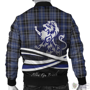 Clark (Clarke) Tartan Bomber Jacket with Alba Gu Brath Regal Lion Emblem
