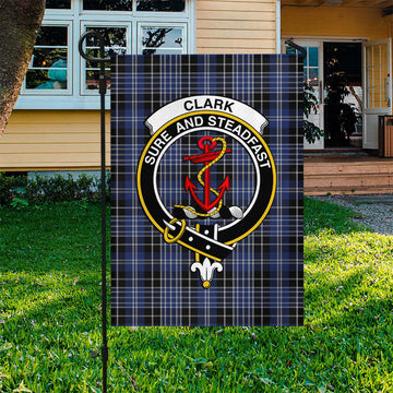 Clark (Clarke) Tartan Garden Flag with Family Crest