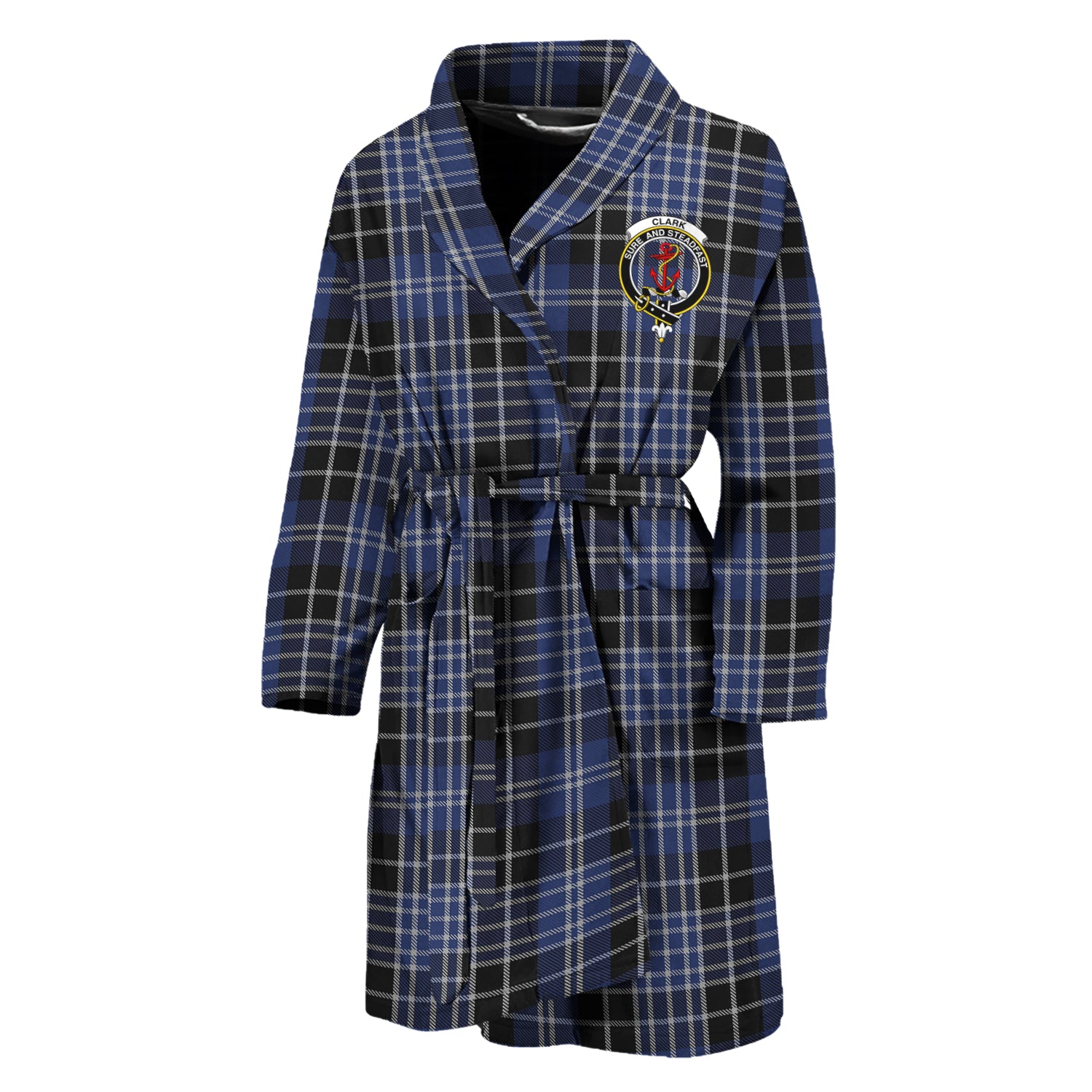 Clark (Clarke) Tartan Bathrobe with Family Crest Unisex M - Tartan Vibes Clothing