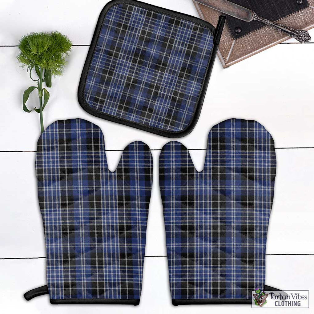Clark (Clarke) Tartan Combo Oven Mitt & Pot-Holder Combo 1 Oven Mitt & 1 Pot-Holder Black - Tartan Vibes Clothing