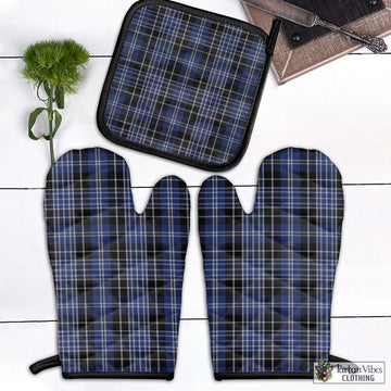 Clark (Clarke) Tartan Combo Oven Mitt & Pot-Holder Combo 1 Oven Mitt & 1 Pot-Holder Black - Tartan Vibes Clothing
