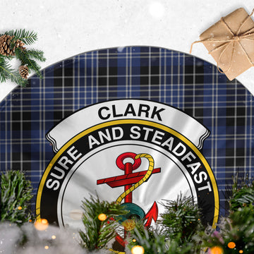 Clark (Clarke) Tartan Christmas Tree Skirt with Family Crest