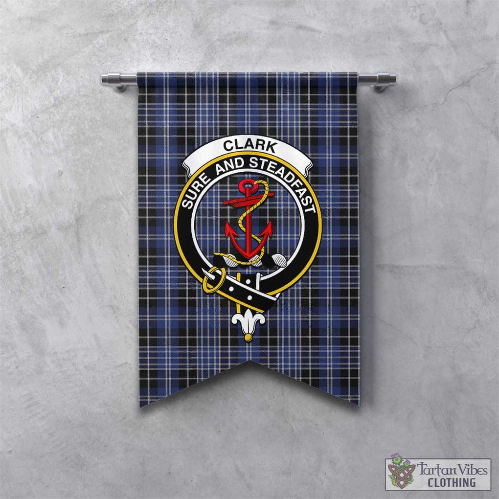Tartan Vibes Clothing Clark Tartan Gonfalon, Tartan Banner with Family Crest