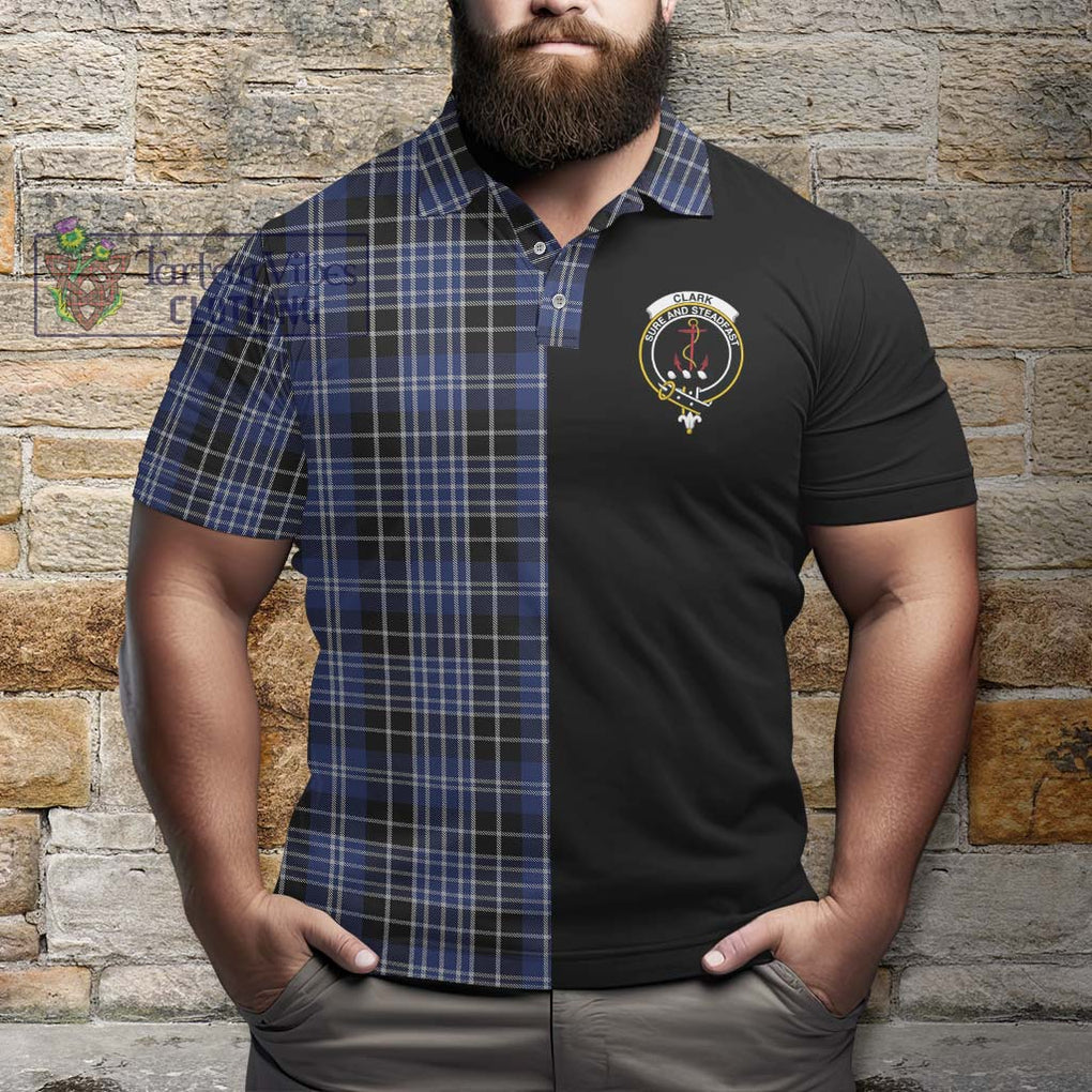Clark (Clarke) Tartan Polo Shirt with Family Crest and Half Of Me Style - Tartanvibesclothing Shop