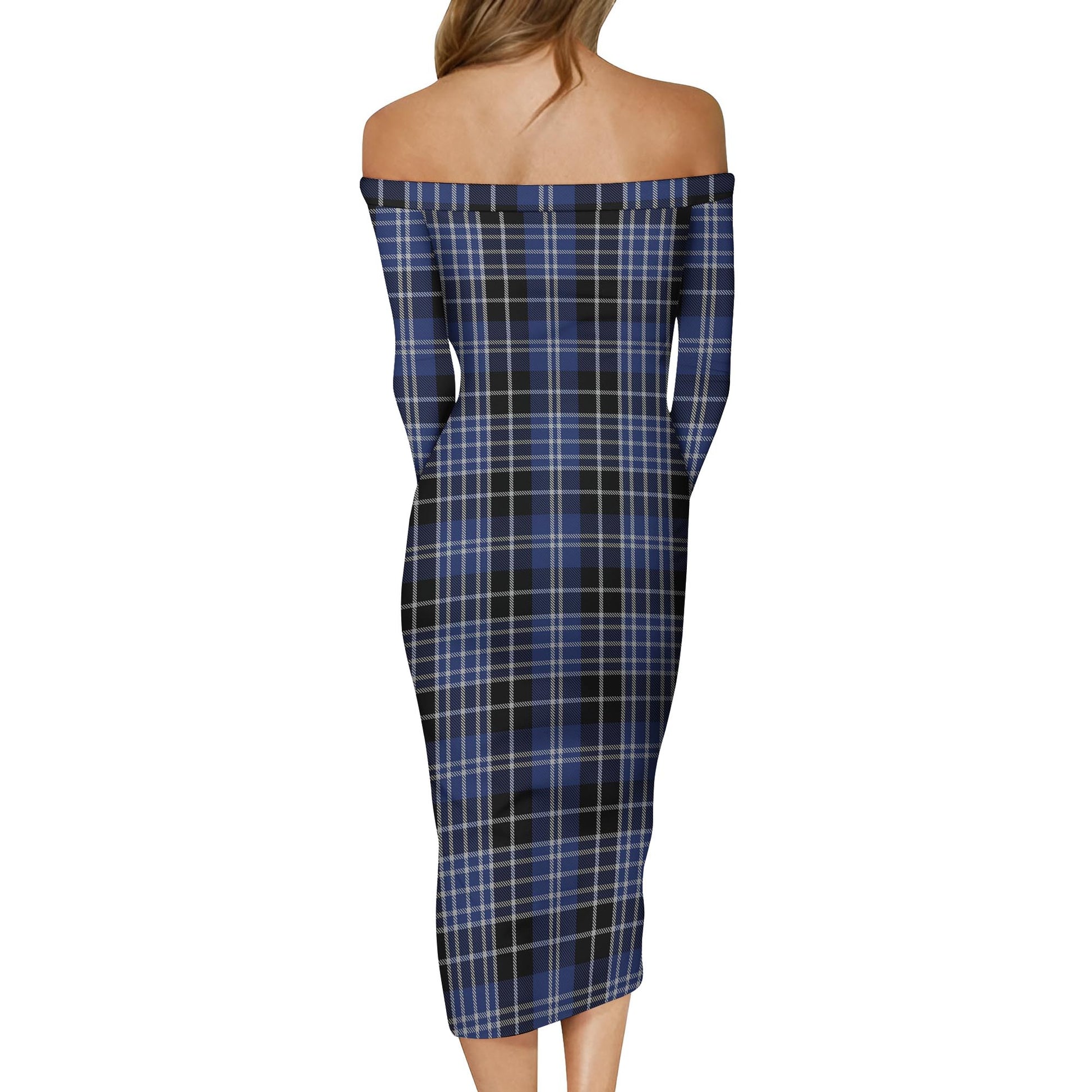 Clark Tartan Off Shoulder Lady Dress - Tartanvibesclothing