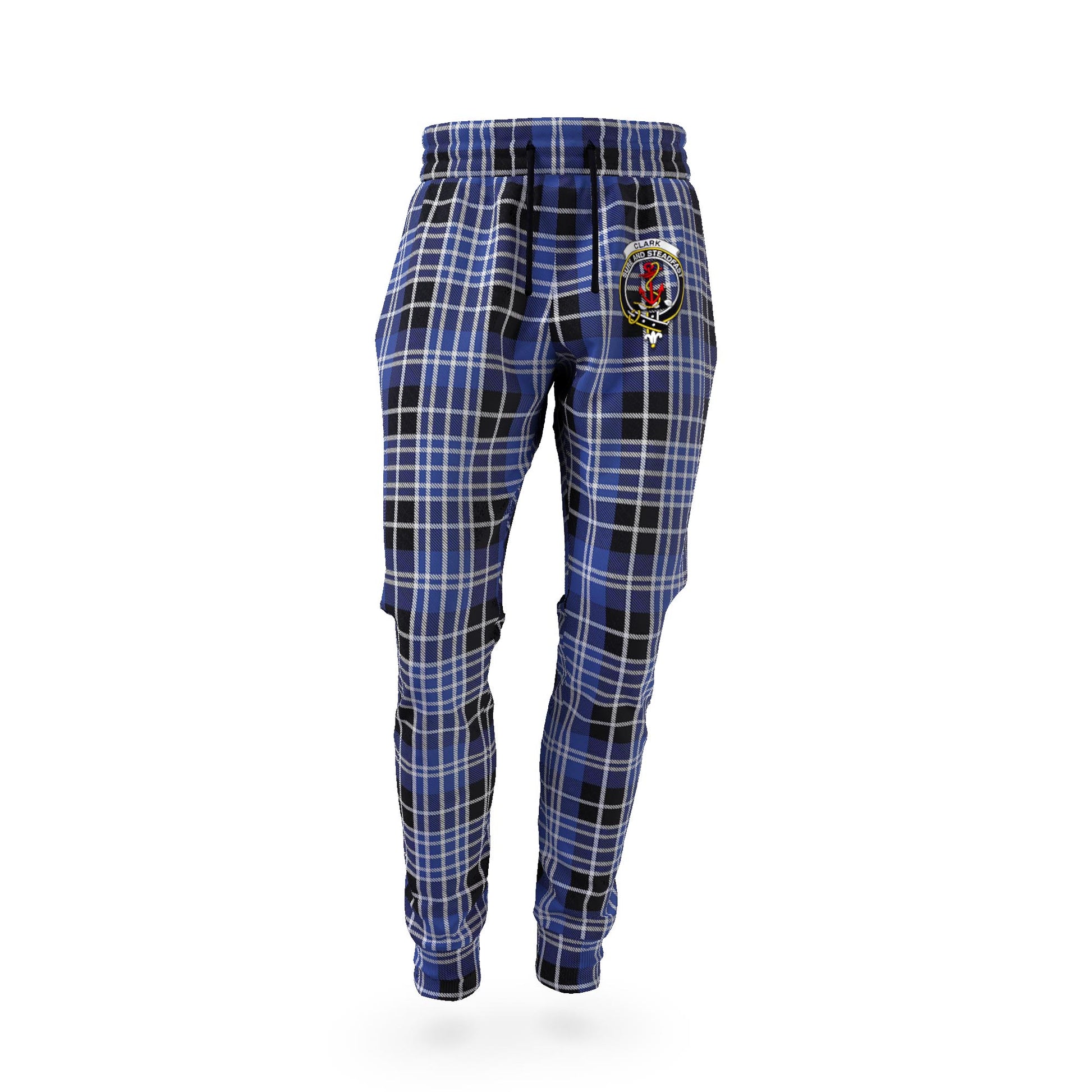 Clark (Clarke) Tartan Joggers Pants with Family Crest - Tartan Vibes Clothing