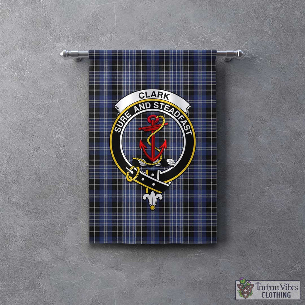 Tartan Vibes Clothing Clark Tartan Gonfalon, Tartan Banner with Family Crest