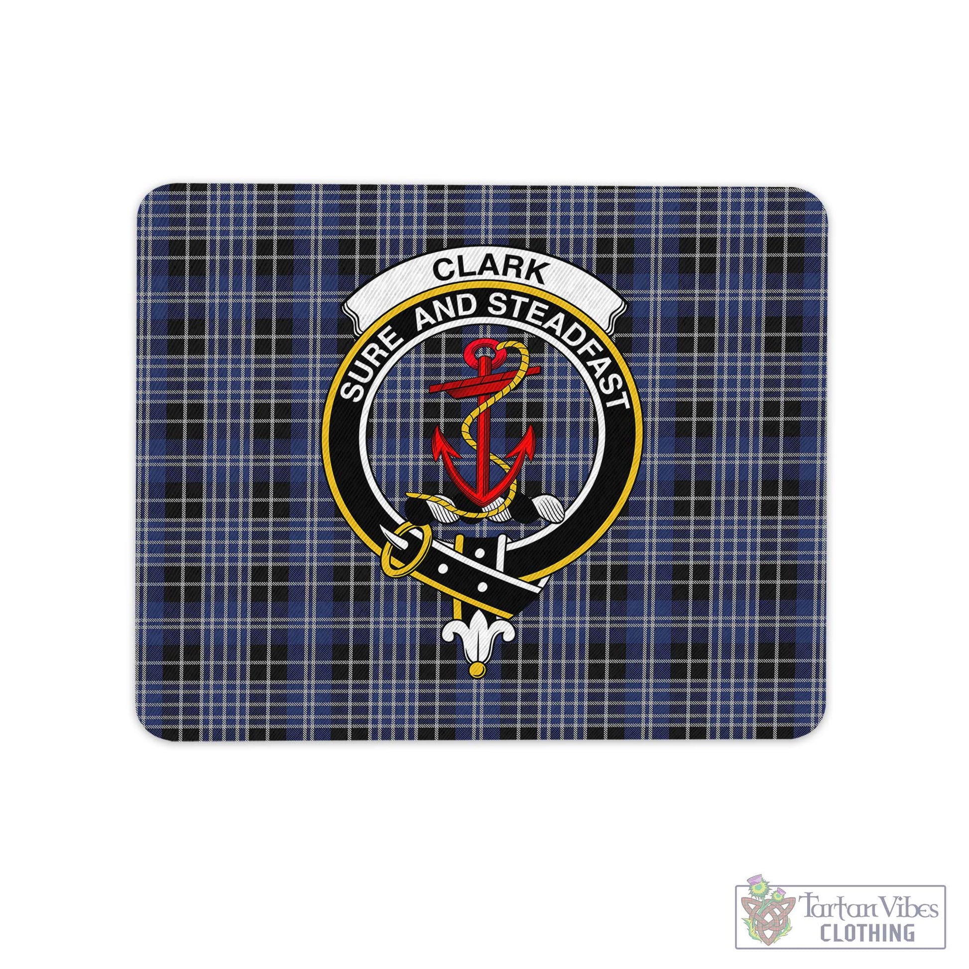 Tartan Vibes Clothing Clark Tartan Mouse Pad with Family Crest