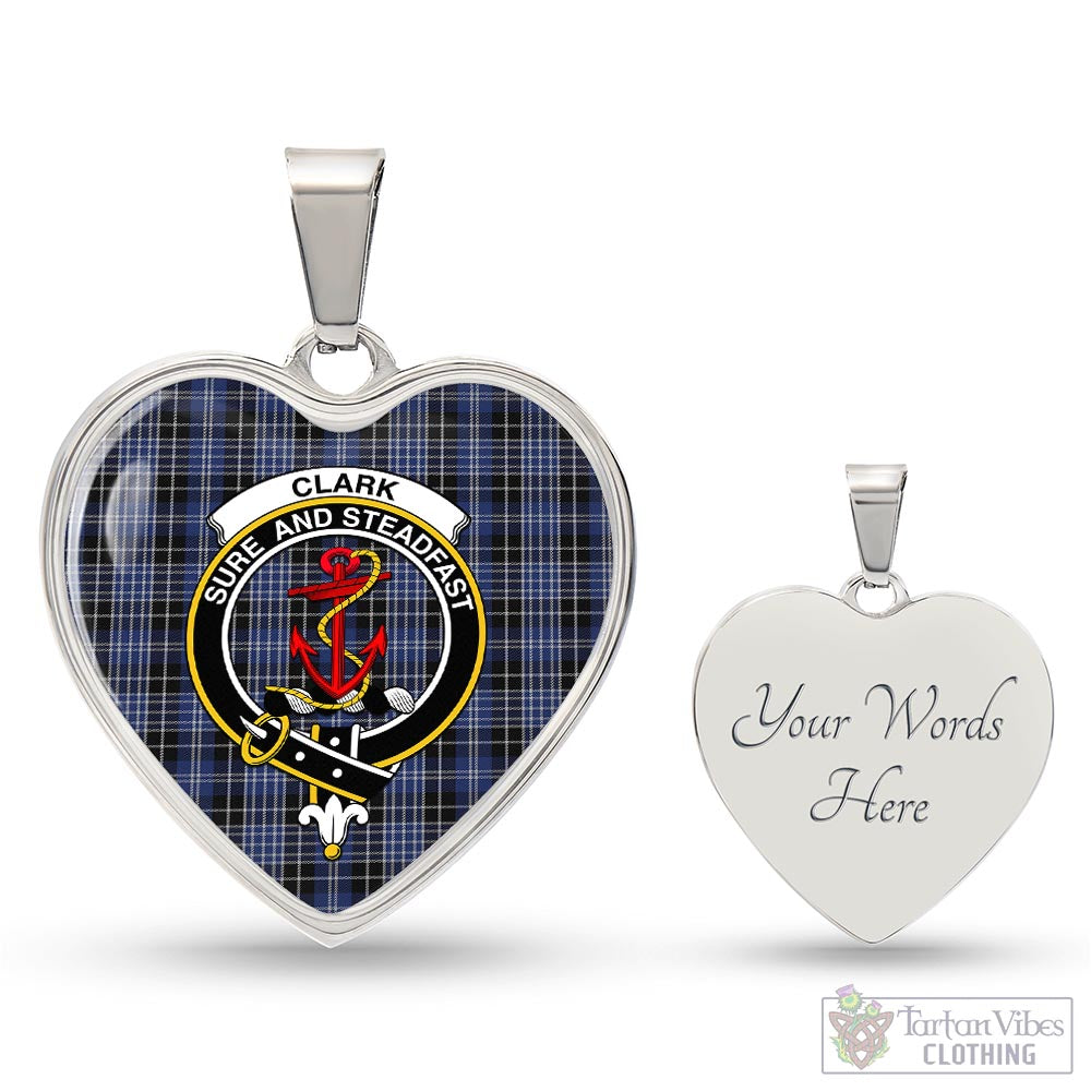 Tartan Vibes Clothing Clark Tartan Heart Necklace with Family Crest