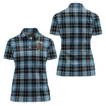 Clark Ancient Tartan Polo Shirt with Family Crest For Women