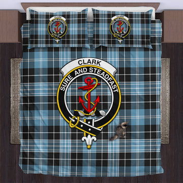Clark Ancient Tartan Bedding Set with Family Crest