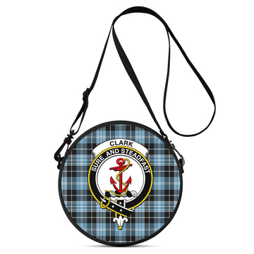 Clark Ancient Tartan Round Satchel Bags with Family Crest