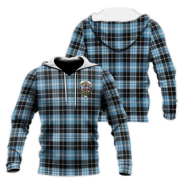Clark Ancient Tartan Knitted Hoodie with Family Crest