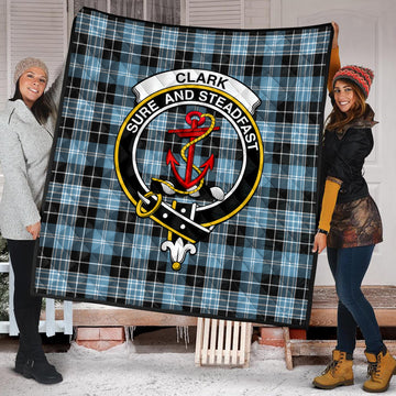 Clark Ancient Tartan Quilt with Family Crest