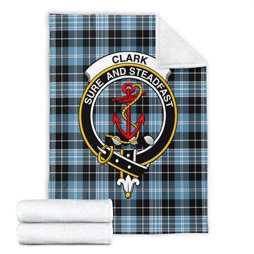 Clark Ancient Tartan Blanket with Family Crest