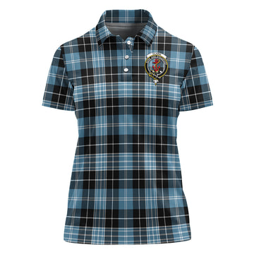 Clark Ancient Tartan Polo Shirt with Family Crest For Women