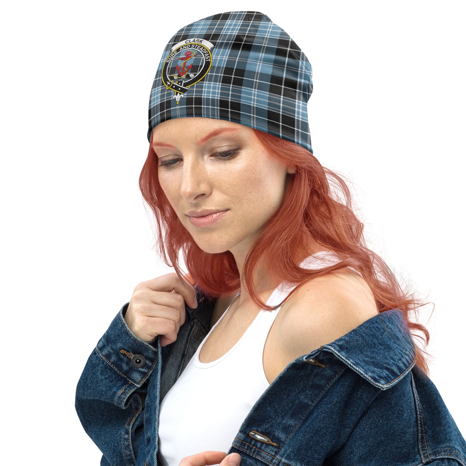 clark-ancient-tartan-beanies-hat-with-family-crest