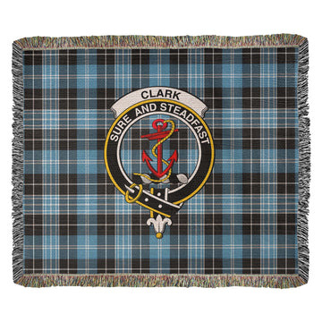 Clark Ancient Tartan Woven Blanket with Family Crest