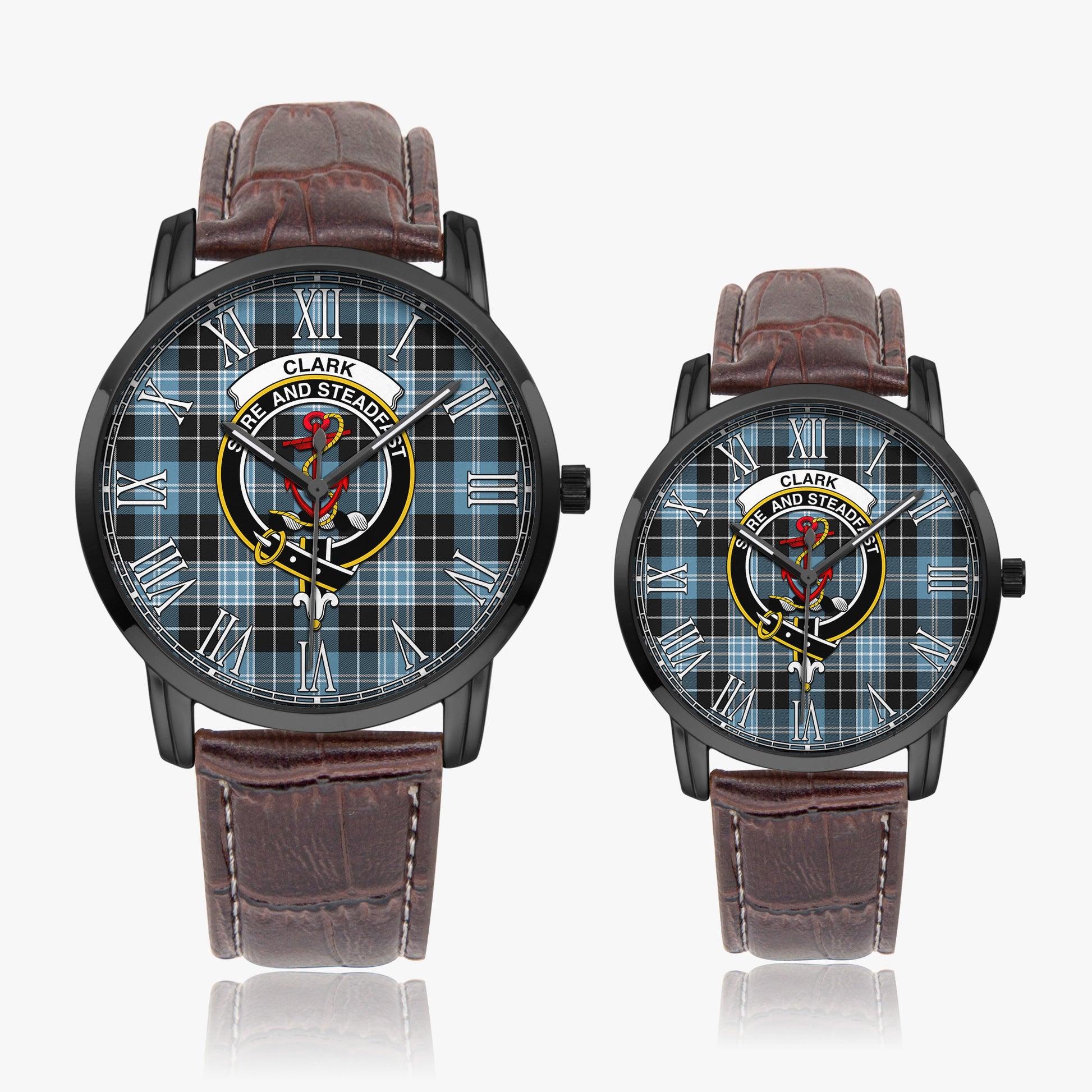 Clark Ancient Tartan Family Crest Leather Strap Quartz Watch - Tartanvibesclothing