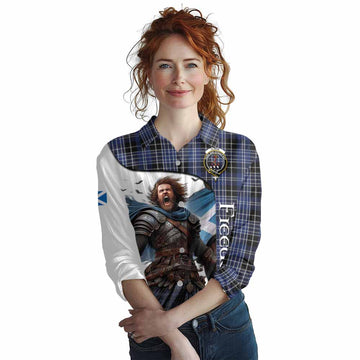 Tartan Vibes Clothing Clark (Clarke) Crest Tartan Women's Casual Shirt Inspired by the Freedom of Scottish Warrior