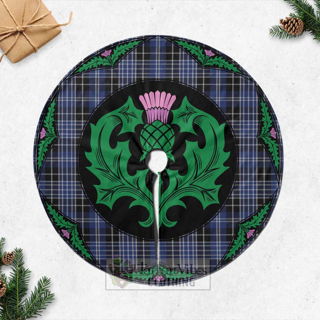 Tartan Vibes Clothing Clark (Clarke) Tartan Christmas Tree Skirt Scottish Thistle Style