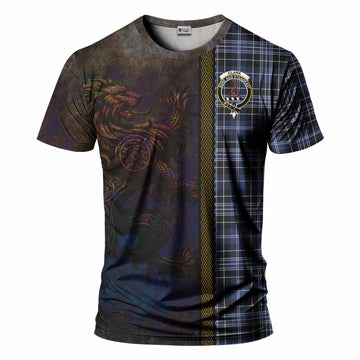 Tartan Vibes Clothing Clark (Clarke) Tartan Family Crest T-Shirt Alba Gu Brath Be Brave Lion Ancient Style