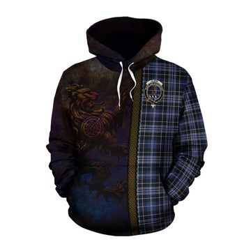 Clark (Clarke) Tartan Family Crest Cotton Hoodie Alba Gu Brath Be Brave Lion Ancient Style