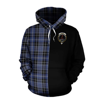 Tartan Vibes Clothing Clark (Clarke) Tartan Cotton Hoodie with Family Crest and Half Of Me Style
