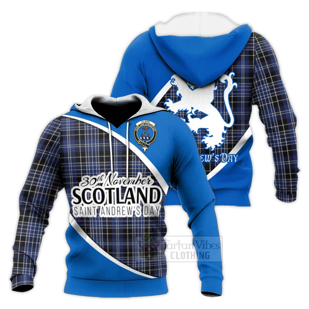 Tartan Vibes Clothing Clark (Clarke) Family Crest Tartan Knitted Hoodie Celebrate Saint Andrew's Day in Style
