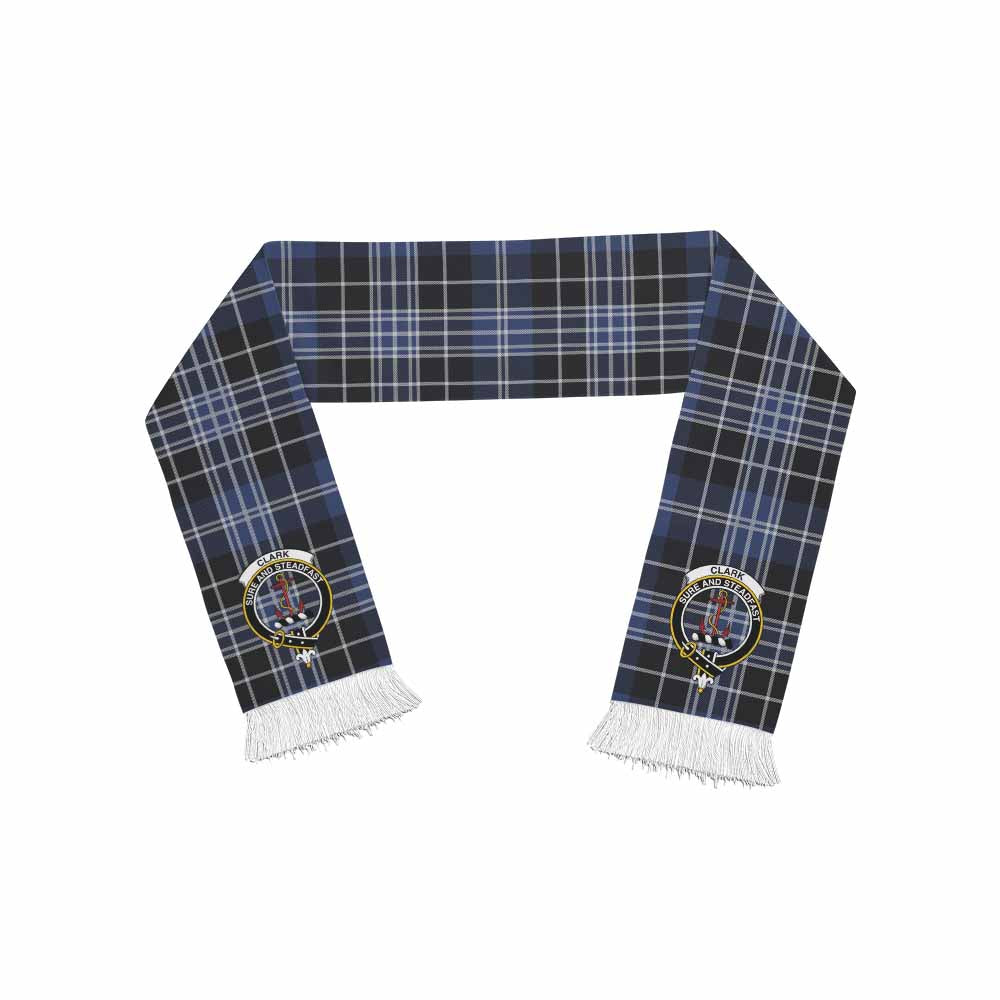 Tartan Vibes Clothing Clark (Clarke) Tartan Ruffneck Scarf with Family Crest