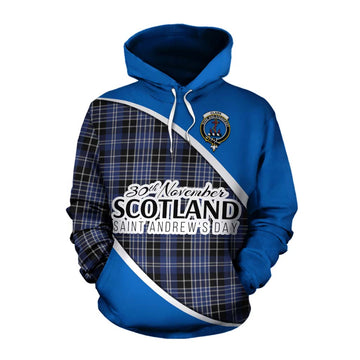 Tartan Vibes Clothing Clark (Clarke) Family Crest Tartan Cotton Hoodie Celebrate Saint Andrew's Day in Style