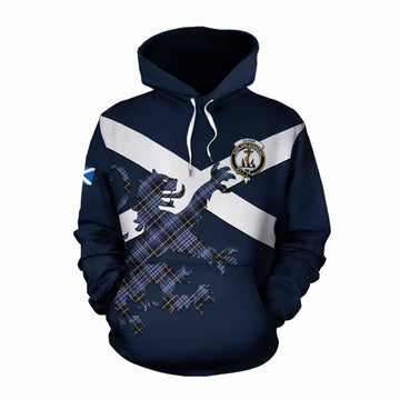 Tartan Vibes Clothing Clark (Clarke) Tartan Lion Rampant Cotton Hoodie Proudly Display Your Heritage with Alba Gu Brath and Clan Name