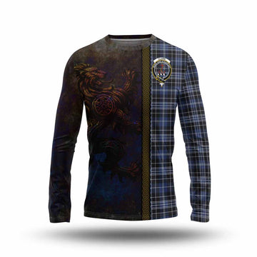 Clark (Clarke) Tartan Family Crest Long Sleeve T-Shirt Alba Gu Brath Be Brave Lion Ancient Style