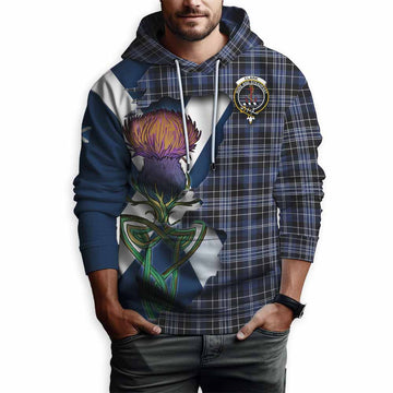 Clark (Clarke) Tartan Family Crest Hoodie Scottish Thistle Celtic Inspired