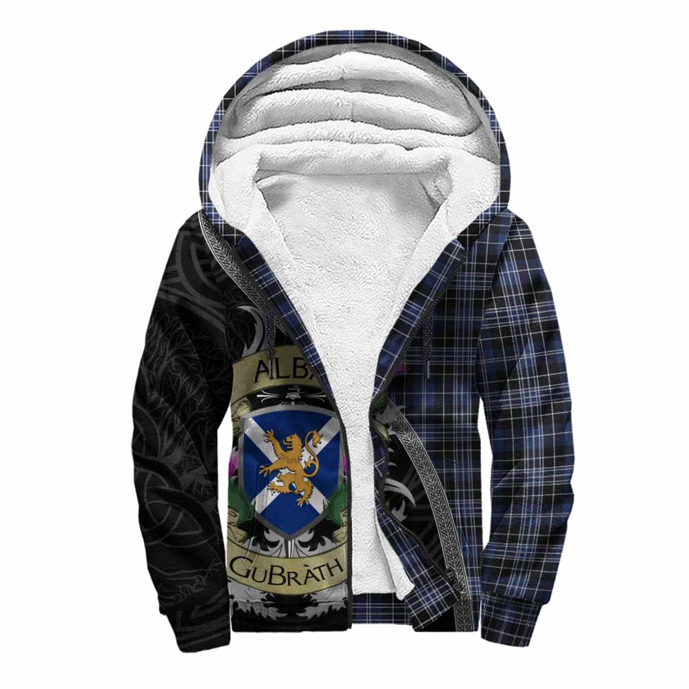 Tartan Vibes Clothing Clark (Clarke) Tartan Family Crest Sherpa Hoodie Lion Rampant Royal Thistle Shield Celtic Inspired
