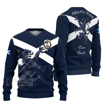 Tartan Vibes Clothing Clark (Clarke) Tartan Lion Rampant Knitted Sweater – Proudly Display Your Heritage with Alba Gu Brath and Clan Name