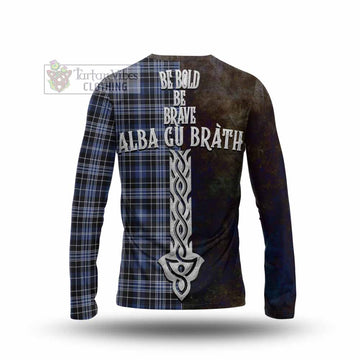 Clark (Clarke) Tartan Family Crest Long Sleeve T-Shirt Alba Gu Brath Be Brave Lion Ancient Style