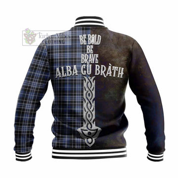 Clark (Clarke) Tartan Family Crest Baseball Jacket Alba Gu Brath Be Brave Lion Ancient Style