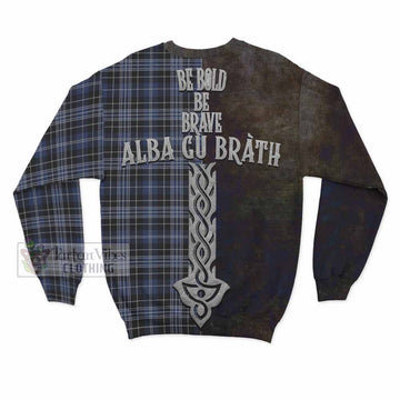 Clark (Clarke) Tartan Family Crest Sweatshirt Alba Gu Brath Be Brave Lion Ancient Style