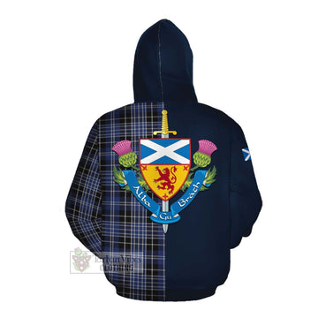 Tartan Vibes Clothing Clark (Clarke) Tartan Cotton Hoodie Alba with Scottish Lion Royal Arm Half Style